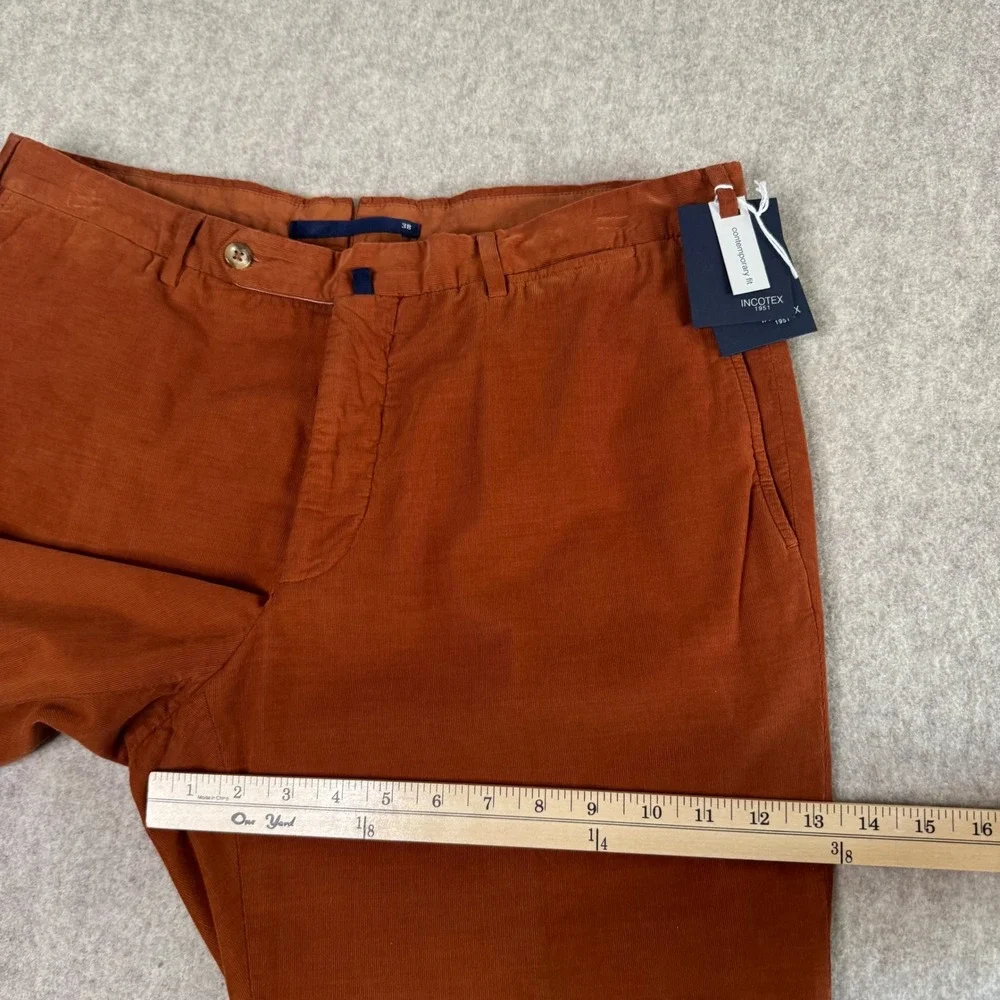 NWT Incotex 1951 Corduroy Trousers Mens 38x29 Rust Contemporary Fit Luxury